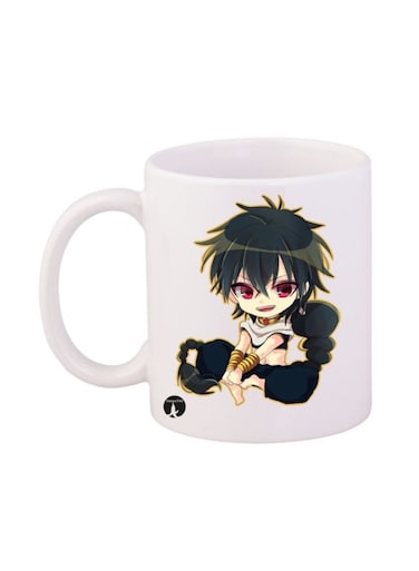 Labyrinth Of Magic Anime Printed Mug White/Black/Gold 12ounce