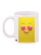 Heart Printed Coffee Mug White/Yellow/Pink 11ounce
