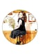 Girl Printed Fridge Magnet Round Multicolour