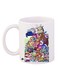 Cartoon Printed Coffee Mug White/Brown/Pink 11ounce