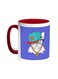 Cartoon Drawing - Dog Printed Coffee Mug Red/White 11ounce
