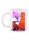 Bear Printed Ceramic Coffee Mug White/Red/Brown 11ounce