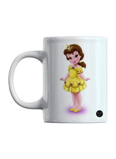 Baby Belle Princess Disney Reeman Printed White Mug White/Brown/Yellow 23cm