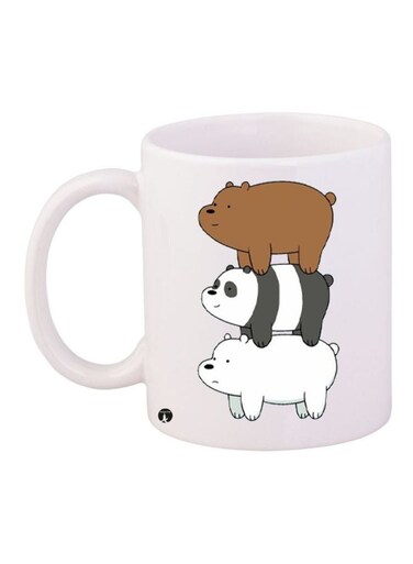 We Bare Bears Printed Coffee Mug White/Brown/Black 11ounce