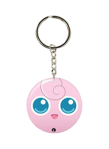 Double Sided Pokemon Printed Keychain Pink/Blue/Silver