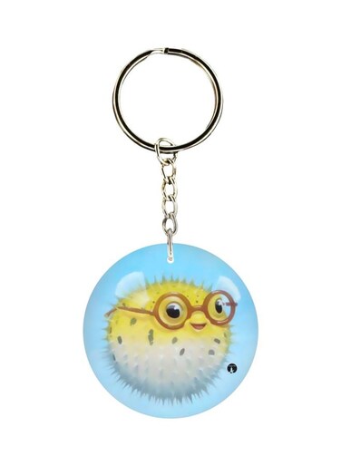 Fish Printed Single Sided Keychain