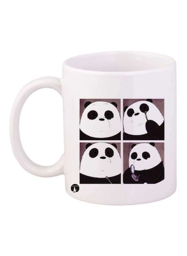 Panda Printed Mug White/Black Standard Size