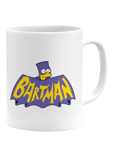 Simpson Bartman Printed Coffee Mug White/Purple/Yellow