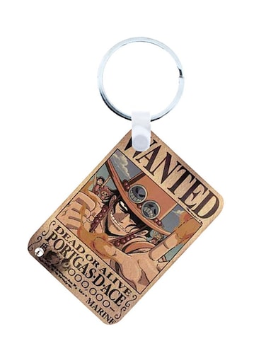 2-In-1 Printed Keychain Beige/Brown/Grey