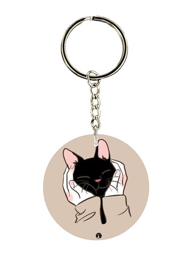 Cat Printed Keychain