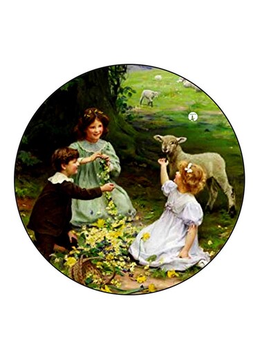 Vintage Art Printed Fridge Magnet Multicolour