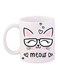 Meow Printed Coffee Mug White/Beige/Black 11ounce