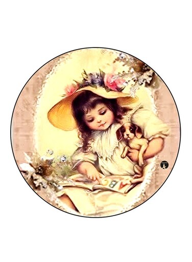 Vintage Art Printed Fridge Magnet Multicolour