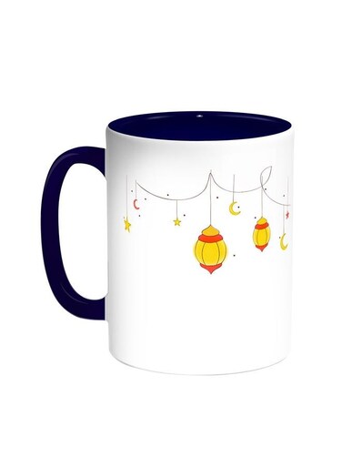 Ramadan Lanterns Printed Coffee Mug Blue/White 11ounce