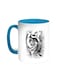 Face Of A Tiger Printed Coffee Mug Turquoise/White 11ounce