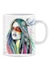 Printed Ceramic Coffee Mug White/Green/Purple Standard