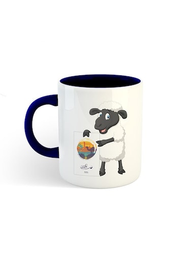 Eid Al-Adha Sheep Printed Mug White/Navy