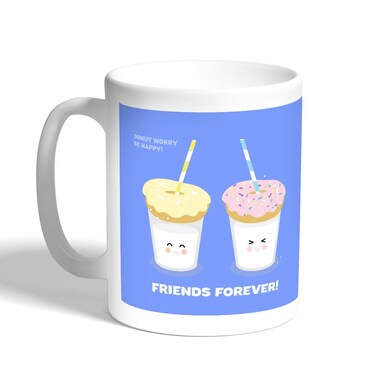 Friends Forever Printed Coffee Mug, White 11 Ounce