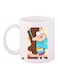 Cartoon Printed Coffee Mug White/Blue/Brown 11ounce