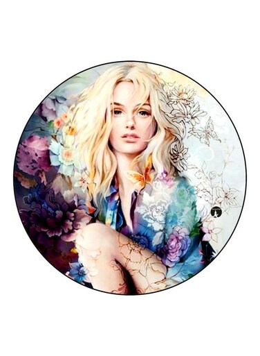Lady Printed Fridge Magnet Beige/Blue/Purple 5.5cm