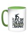 Life On The Edge Parkour Jumpin Printed Coffee Mug White/Green/Black 11ounce