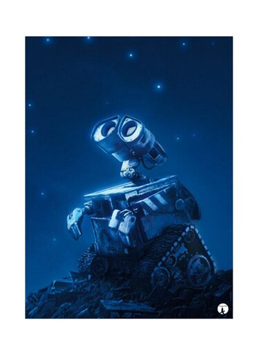 Metal Plate Of Disney Poster Blue/White/Black