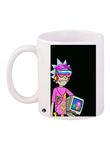 Cartoon Printed Coffee Mug White/Black/Pink