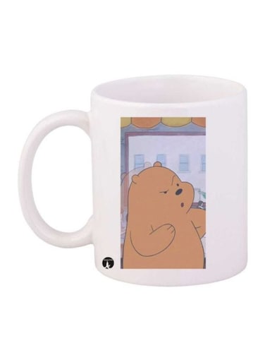 We Bare Bears Printed Coffee Mug White/Brown/Blue