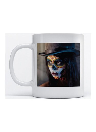 Mug Halloween Mask for Coffee and Tea White