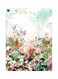 Floral Themed Metallic Plate White/Green/Pink 20x15cm