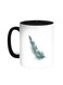 Bird Feather Printed Coffee Mug Black/White 11ounce