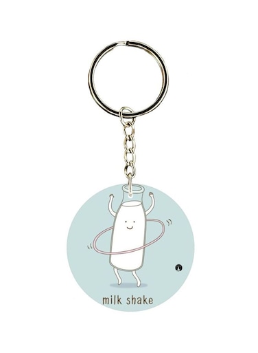 Milk Shake Printed Single Sided Keychain