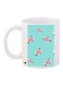Floral Printed Coffee Mug White/Blue/Pink 11ounce