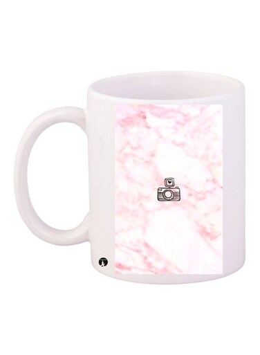 Camera Printed Coffee Mug White/Pink/Black