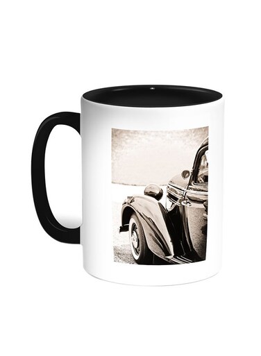 A Car Of Old Style Printed Coffee Mug Black/White 11ounce