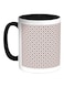 Circles And Squares Printed Coffee Mug Black/White/Red 325ml