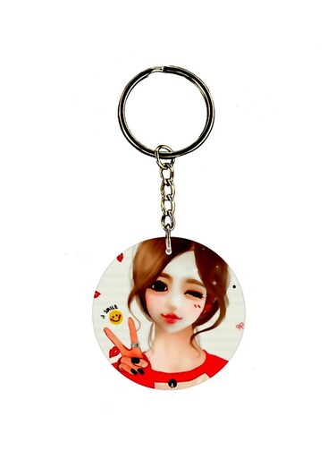 The Animie Girl Printed Keychain