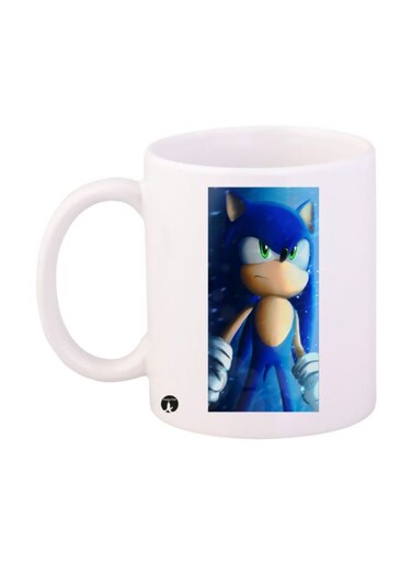 Sonic Video Game Printed Mug White/Blue Standard Size