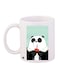 Cartoon Printed Coffee Mug White/Green/Black 11ounce