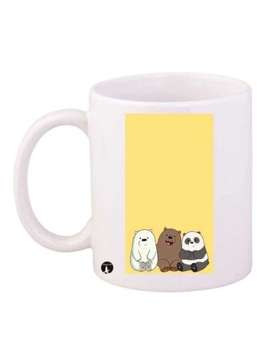 We Bare Bears Printed Mug White/Brown/Black Standard Size