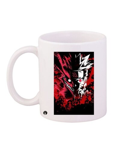 Anime Printed Coffee Mug White/Red/White 11ounce