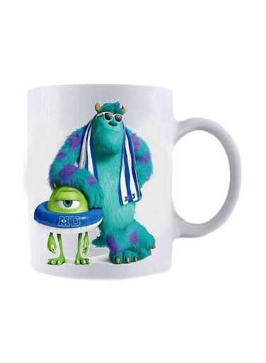 Cartoon Printed Mug White/Blue/Green Standard