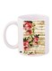 Flower Printed Coffee Mug White/Pink/Beige 11ounce