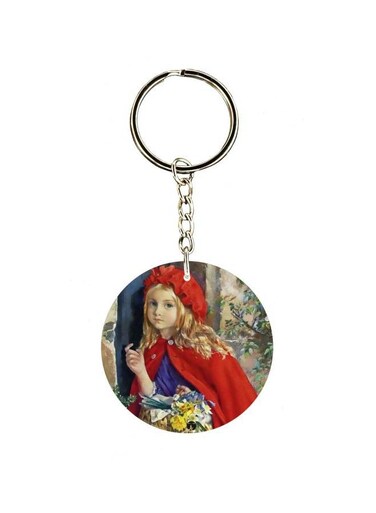 Double Sided Girl Printed Keychain