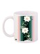 Flower Printed Coffee Mug White/Green/Pink 11ounce