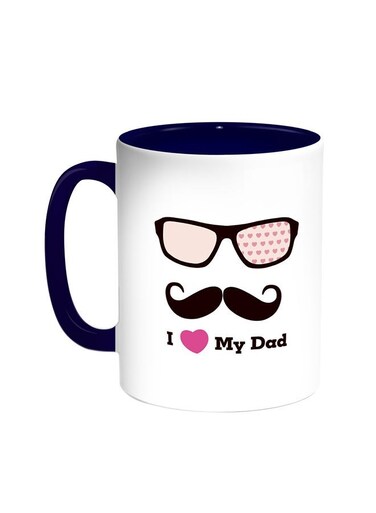 I Love My Dad Printed Coffee Mug Blue/White 11ounce