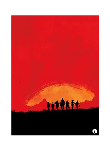 Video Game Red Dead Redemption Metal Plate Poster Red/Black 15 x 20cm