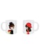 2-Piece Flower Gift Printed Coffee Mug White/Black/Red 2x325ml