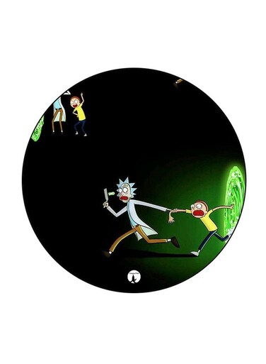 Rick And Morty Printed Fridge Magnet Round Multicolour