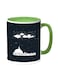 Moon And Stars Printed Coffee Mug Black Green 11 ounce